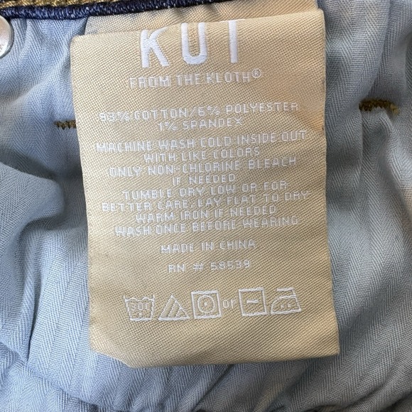 Kut From The Kloth Amy Crop Jeans Womens 6 Straight Leg Stretch Denim Roll Cuff - Picture 9 of 16